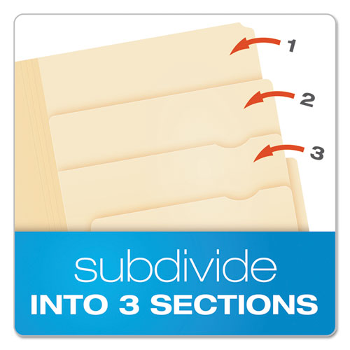 Image of Pendaflex® Divide It Up File Folder, 1/2-Cut Tabs: Assorted, Letter Size, 0.75" Expansion, Manila, 24/Pack