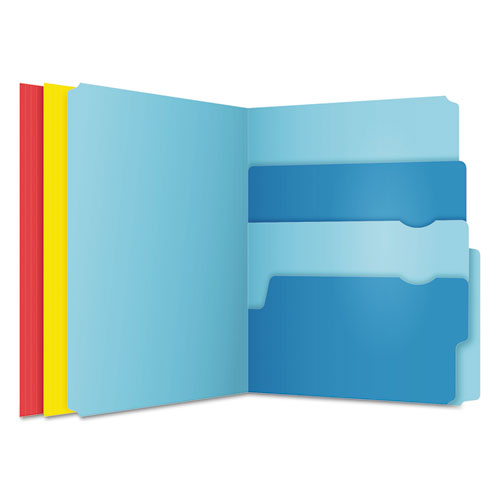 Pendaflex® Divide It Up File Folder, 1/2-Cut Tabs: Assorted, Letter Size, 0.75" Expansion, Assorted Colors, 24/Pack