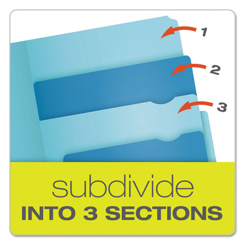 Image of Pendaflex® Divide It Up File Folder, 1/2-Cut Tabs: Assorted, Letter Size, 0.75" Expansion, Assorted Colors, 24/Pack