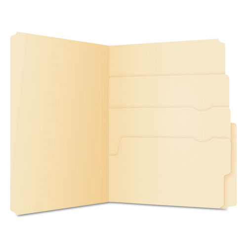 Divide It Up File Folders, 1/2-Cut Tabs, Letter Size, Manila, 24/Pack | by Plexsupply