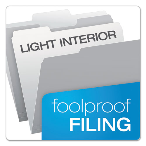 Image of Colored File Folders, 1/3-Cut Tabs: Assorted, Letter Size, Gray/Light Gray, 100/Box