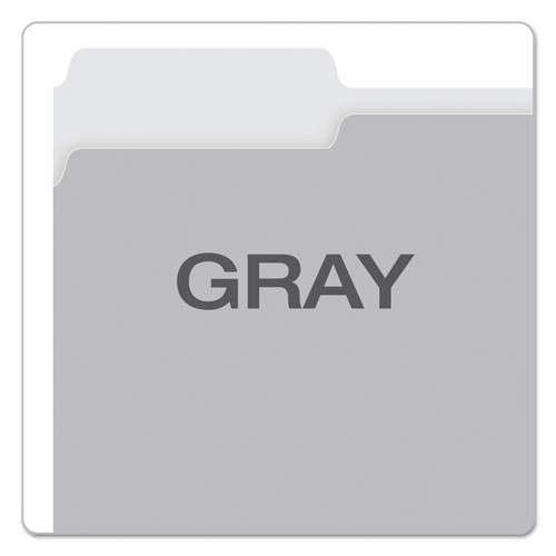 Image of Colored File Folders, 1/3-Cut Tabs: Assorted, Letter Size, Gray/Light Gray, 100/Box