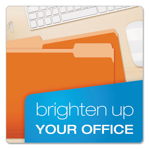 Image of Pendaflex® Colored File Folders, 1/3-Cut Tabs: Assorted, Letter Size, Orange/Light Orange, 100/Box