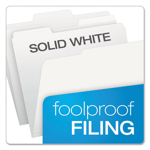 Colored File Folders, 1/3-Cut Tabs: Assorted, Letter Size, White, 100/Box