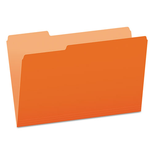 Pendaflex® Colored File Folders, 1/3-Cut Tabs: Assorted, Legal Size, Orange/Light Orange, 100/Box