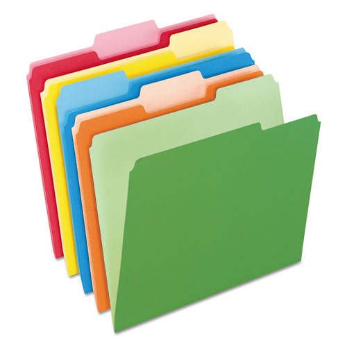 Image of Colored File Folders, 1/3-Cut Tabs: Assorted, Letter Size, Assorted Colors, 100/Box