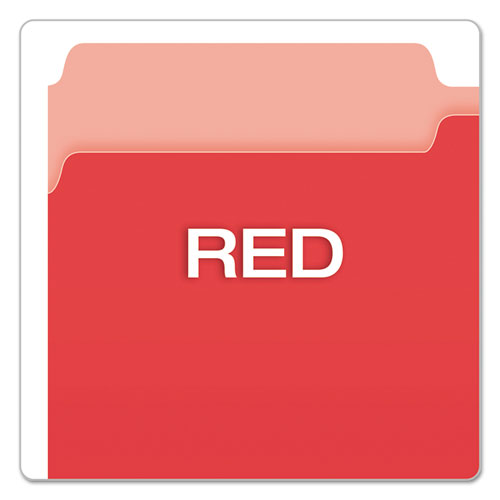 Colored File Folders, 1/3-Cut Tabs, Legal Size, Red/Light Red, 100/Box
