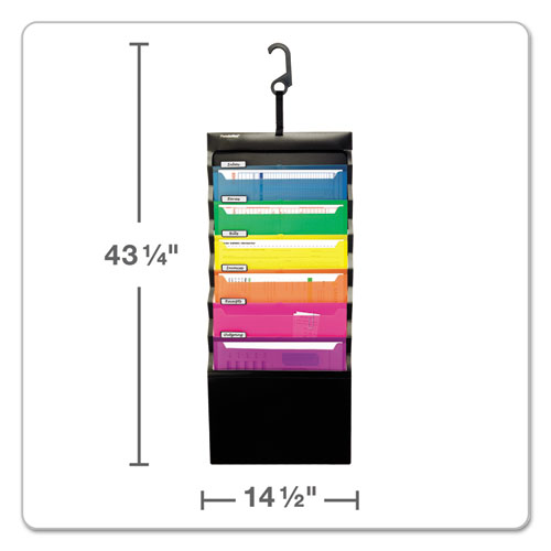 Image of Pendaflex® Desk Free Hanging Organizer With Case, 1" Expansion, 6 Sections, Buckle Closure, Letter Size, Black
