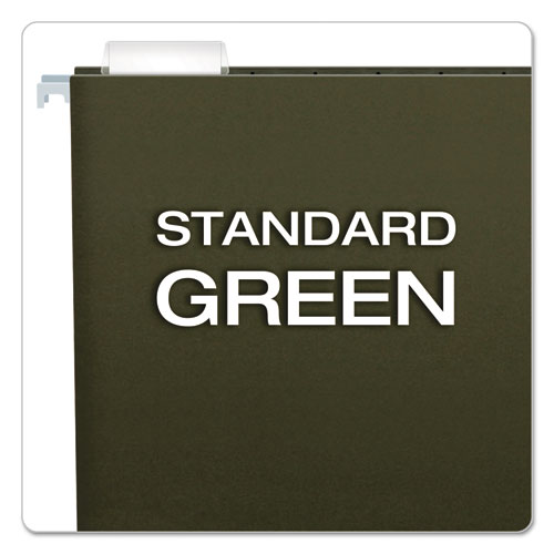 Image of Earthwise by Pendaflex 100% Recycled Colored Hanging File Folders, Letter Size, 1/5-Cut Tabs, Green, 25/Box