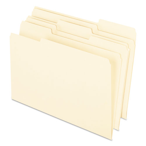 Earthwise by Pendaflex 100% Recycled Manila File Folder, 1/3-Cut Tabs: Assorted, Legal Size, 0.75" Expansion, Manila, 100/Box
