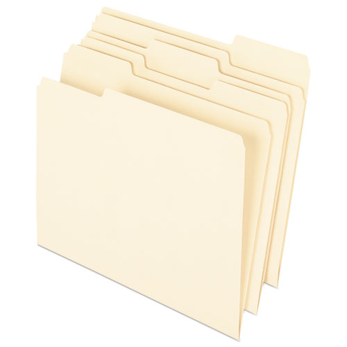 EARTHWISE BY 100% RECYCLED MANILA FILE FOLDERS, 1/3-CUT TABS, LETTER SIZE, 100/BOX