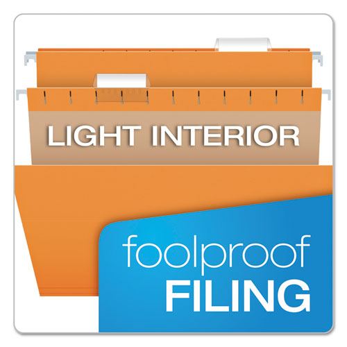 Image of Pendaflex® Colored Hanging Folders, Letter Size, 1/5-Cut Tabs, Orange, 25/Box