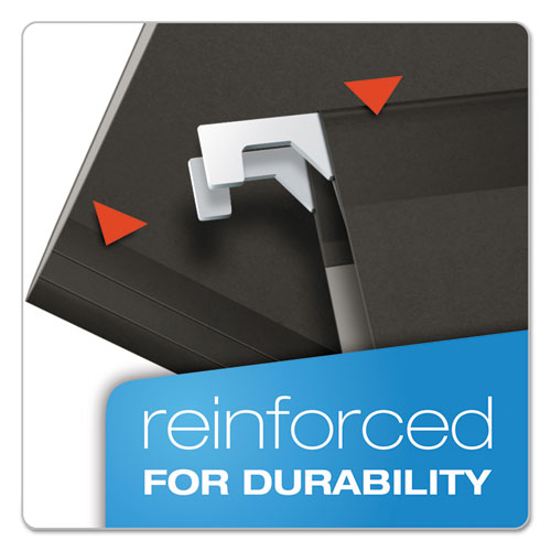 Image of Pendaflex® Colored Reinforced Hanging Folders, Legal Size, 1/5-Cut Tabs, Black, 25/Box