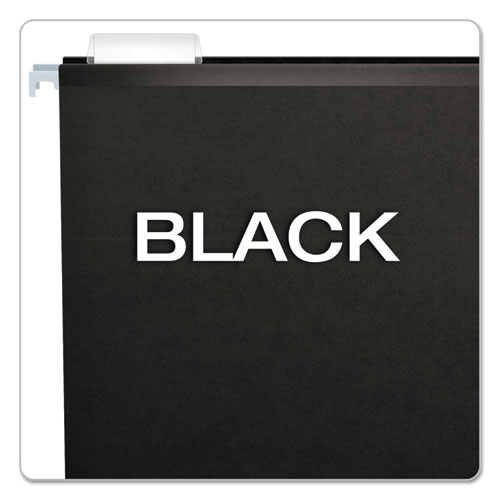 Colored Reinforced Hanging Folders, Legal Size, 1/5-Cut Tab, Black, 25/Box