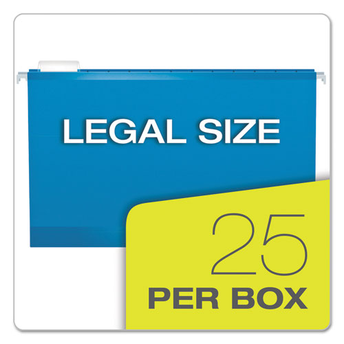 Image of Pendaflex® Colored Reinforced Hanging Folders, Legal Size, 1/5-Cut Tabs, Blue, 25/Box