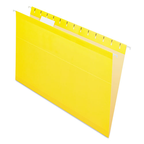 Pendaflex® Colored Reinforced Hanging Folders, Legal Size, 1/5-Cut Tabs, Yellow, 25/Box
