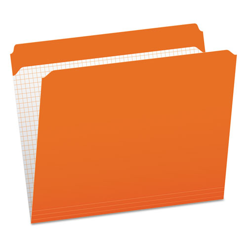 Double-Ply Reinforced Top Tab Colored File Folders, Straight Tabs, Letter Size, 0.75" Expansion, Orange, 100/Box