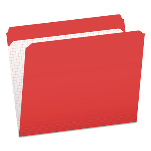 Double-Ply Reinforced Top Tab Colored File Folders, Straight Tabs, Letter Size, 0.75" Expansion, Red, 100/Box