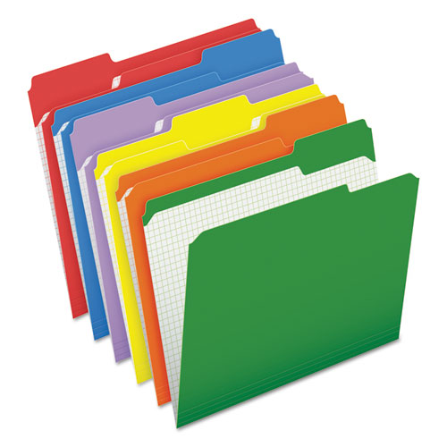 DOUBLE-PLY REINFORCED TOP TAB COLORED FILE FOLDERS, 1/3-CUT TABS, LETTER SIZE, ASSORTED, 100/BOX