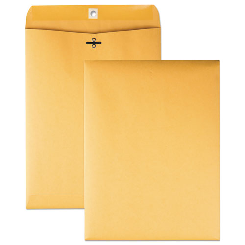 Quality Park™ Clasp Envelope, 28 Lb Bond Weight Kraft, #90, Cheese Blade Flap, Clasp/Gummed Closure, 9 X 12, Brown Kraft, 100/Box