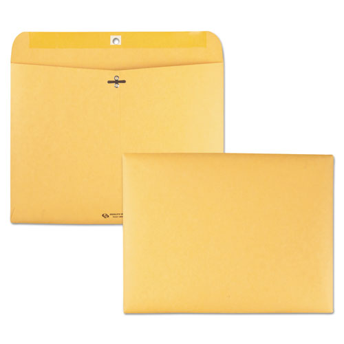 Redi-File Clasp Envelope, #90, Cheese Blade Flap, Clasp/Gummed Closure, 9 x 12, Brown Kraft, 100/Box | by Plexsupply