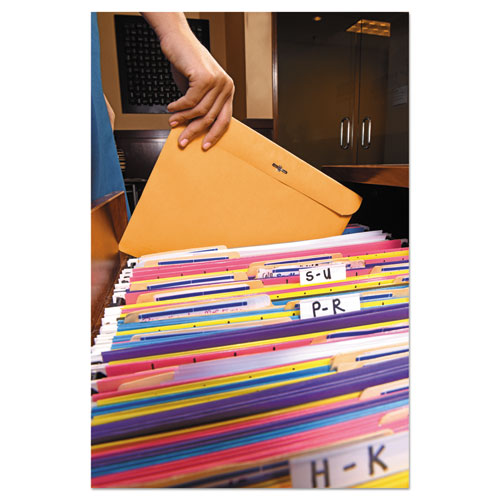 Image of Quality Park™ Redi-File Clasp Envelope, #90, Cheese Blade Flap, Clasp/Gummed Closure, 9 X 12, Brown Kraft, 100/Box