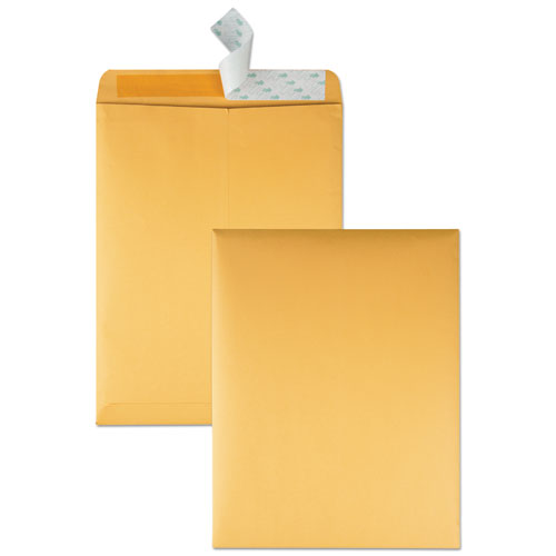 Image of Quality Park™ Redi-Strip Catalog Envelope, #13 1/2, Cheese Blade Flap, Redi-Strip Adhesive Closure, 10 X 13, Brown Kraft, 100/Box