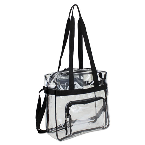 Eastsport® Clear Stadium Approved Tote, 12 x 5 x 12, Black/Clear