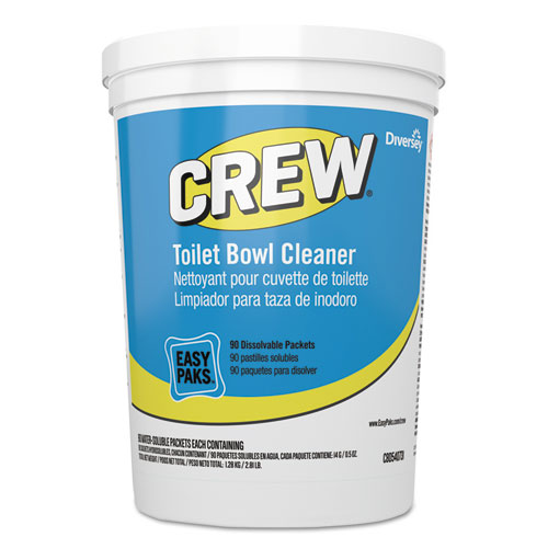 Diversey™ Crew Easy Paks Toilet Bowl Cleaner, Fresh Floral Scent, 0.5 oz Packet, 90 Packets/Tub, 2 Tubs/Carton