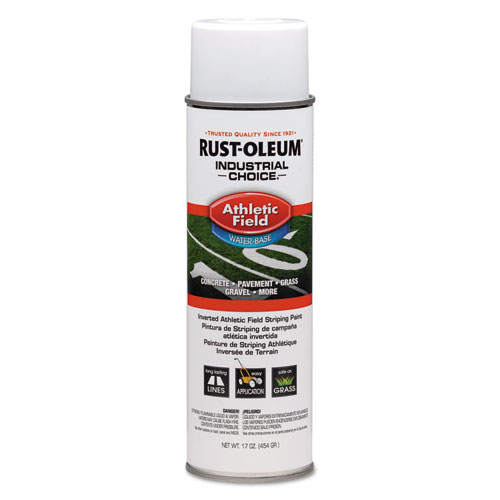 Rust-Oleum® Industrial Choice Athletic Field Inverted Striping Paint, Flat Athletic Inverted White, 17 oz Aerosol Can, 12/Carton