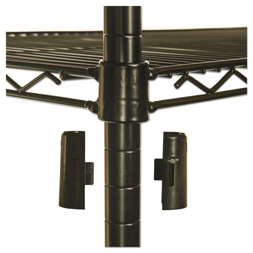 Image of NSF Certified Industrial 4-Shelf Wire Shelving Kit, 48w x 18d x 72h, Black
