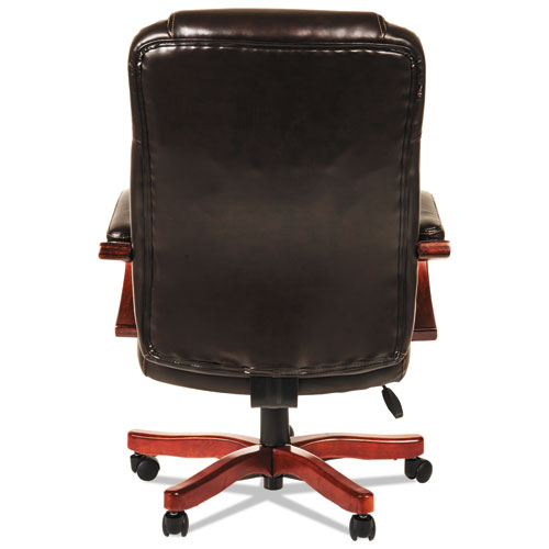 ALERA TRANSITIONAL SERIES EXECUTIVE WOOD CHAIR, SUPPORTS UP TO 275 LBS., CHOCOLATE MARBLE SEAT/BACK, WALNUT BASE