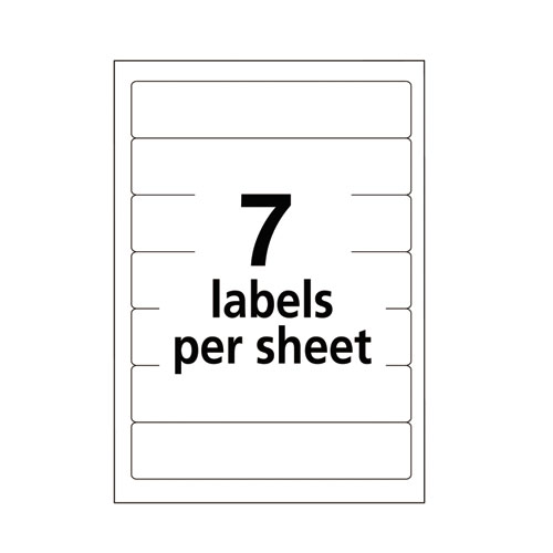 Printable 4" x 6" - Permanent File Folder Labels, 0.69 x 3.44, White, 7/Sheet, 36 Sheets/Pack, (5203)