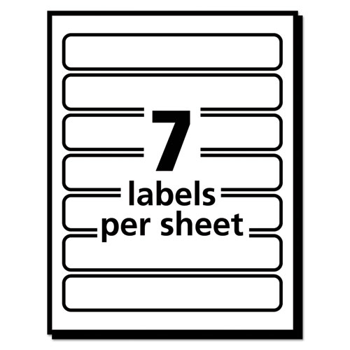 Image of Removable File Folder Labels with Sure Feed Technology, 0.66 x 3.44, White, 7/Sheet, 36 Sheets/Pack