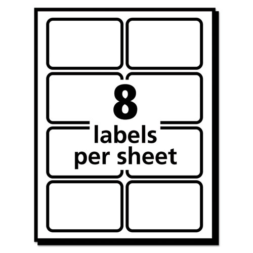 Image of EcoFriendly Adhesive Name Badge Labels, 3.38 x 2.33, White, 160/Box