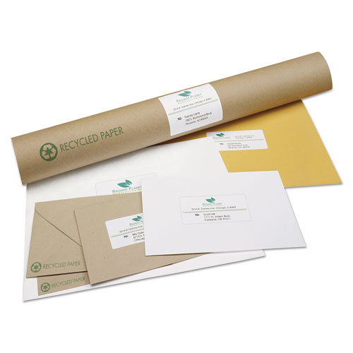 Image of EcoFriendly Mailing Labels, Inkjet/Laser Printers, 2 x 4, White, 10/Sheet, 100 Sheets/Pack