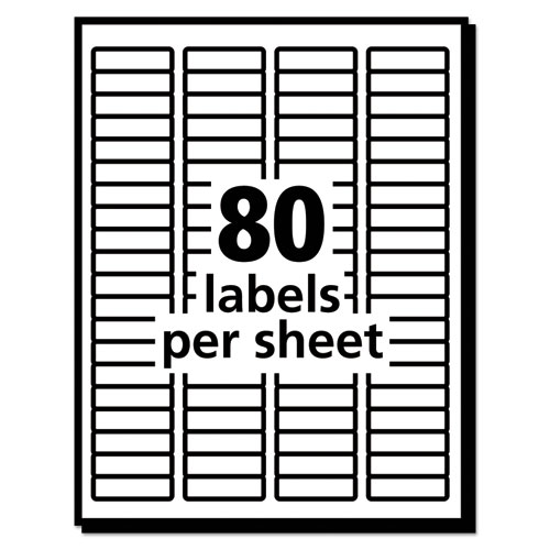 Image of Avery® Ecofriendly Mailing Labels, Inkjet/Laser Printers, 0.5 X 1.75, White, 80/Sheet, 100 Sheets/Pack