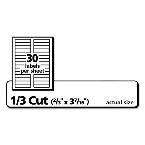 Image of Avery® Permanent Trueblock File Folder Labels With Sure Feed Technology, 0.66 X 3.44, White, 30/Sheet, 60 Sheets/Box