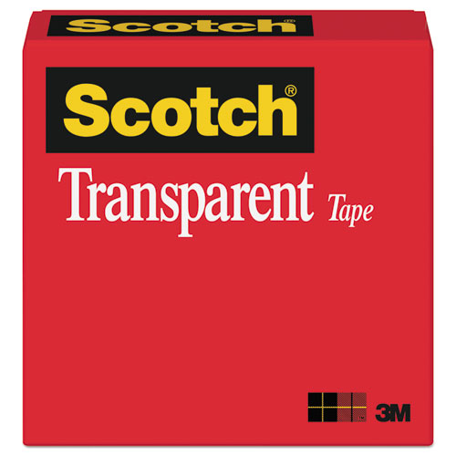 Scotch® Transparent Tape, 1" Core, 0.5" x 36 yds, Crystal Clear, 2/Pack