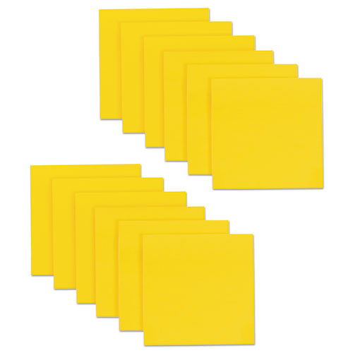 Full Stick Notes, 3 x 3, Electric Yellow, 25 Sheets/Pad, 12/Pack