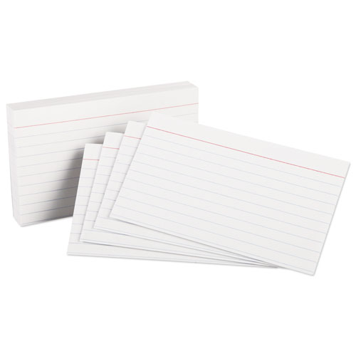 Oxford™ Heavyweight Ruled Index Cards, 3 x 5, White, 100/Pack