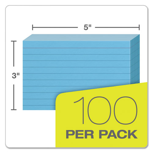 Image of Ruled Index Cards, 3 x 5, Blue, 100/Pack