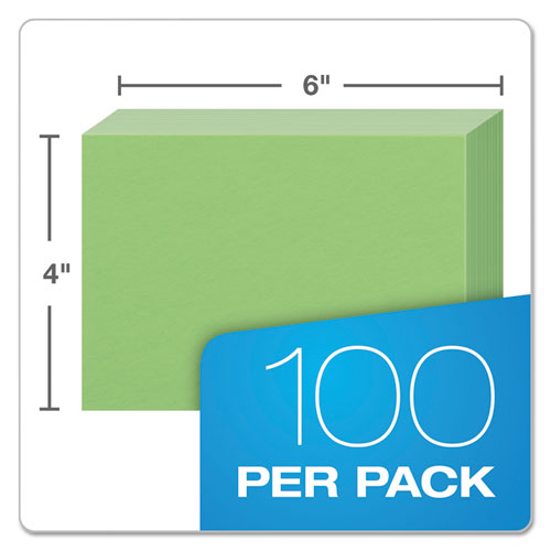 Unruled Index Cards, 4 x 6, Green, 100/Pack