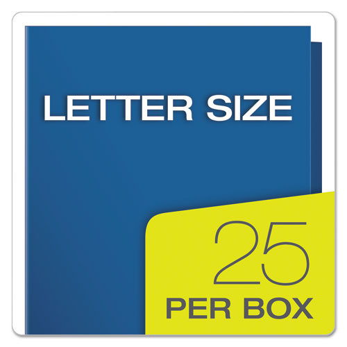 High Gloss Laminated Paperboard Folder, 100-Sheet Capacity, Blue, 25/box
