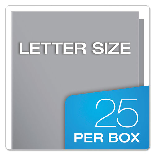 High Gloss Laminated Paperboard Folder, 100-Sheet Capacity, 11 x 8.5, Gray, 25/Box