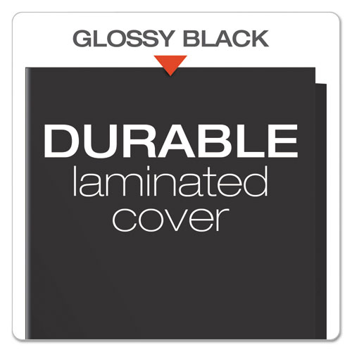 Image of Oxford™ High Gloss Laminated Paperboard Folder, 100-Sheet Capacity, 11 X 8.5, Black, 25/Box