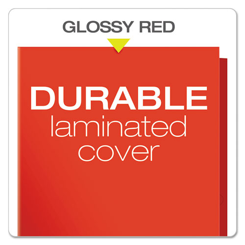 High Gloss Laminated Paperboard Folder, 100-Sheet Capacity, Red, 25/Box