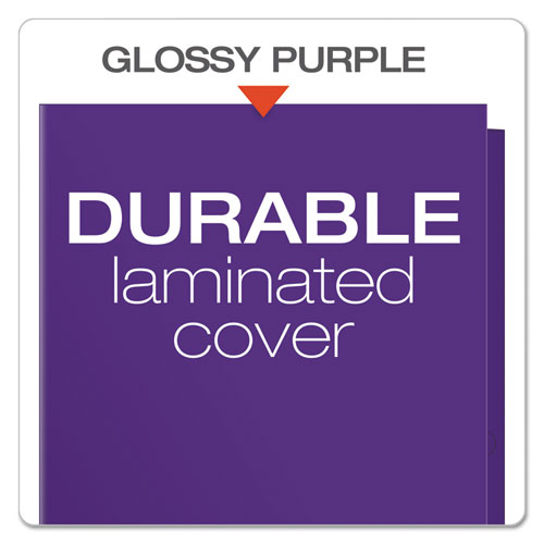 High Gloss Laminated Paperboard Folder, 100-Sheet Capacity, 11 x 8.5, Purple, 25/Box