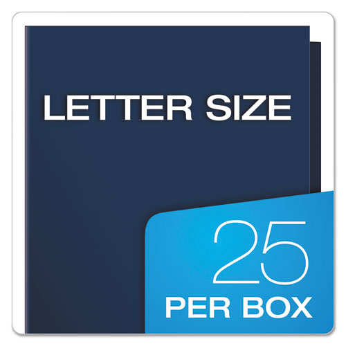 High Gloss Laminated Paperboard Folder, 100-Sheet Capacity, Navy, 25/box