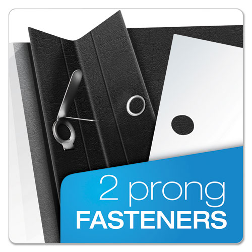 Premium Paper Clear Front Cover, 3 Fasteners, Letter, Black, 25/box